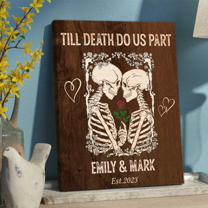 Till Death Do Us Part Personalized Skeleton Couple Poster