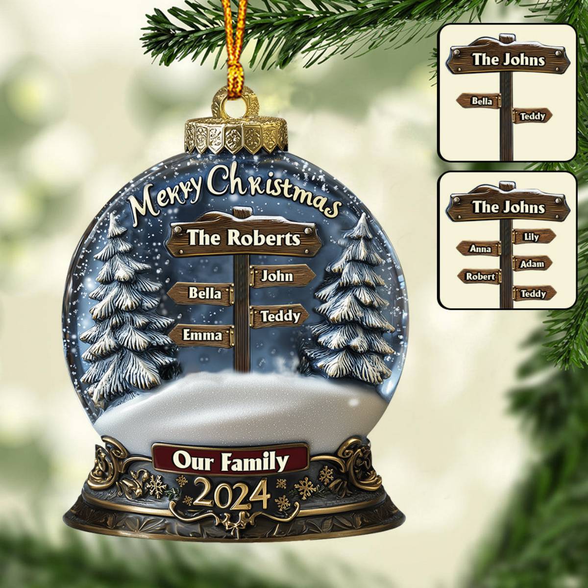 Merry Christmas 2024 - Personalized Family Christmas Acrylic Ornament