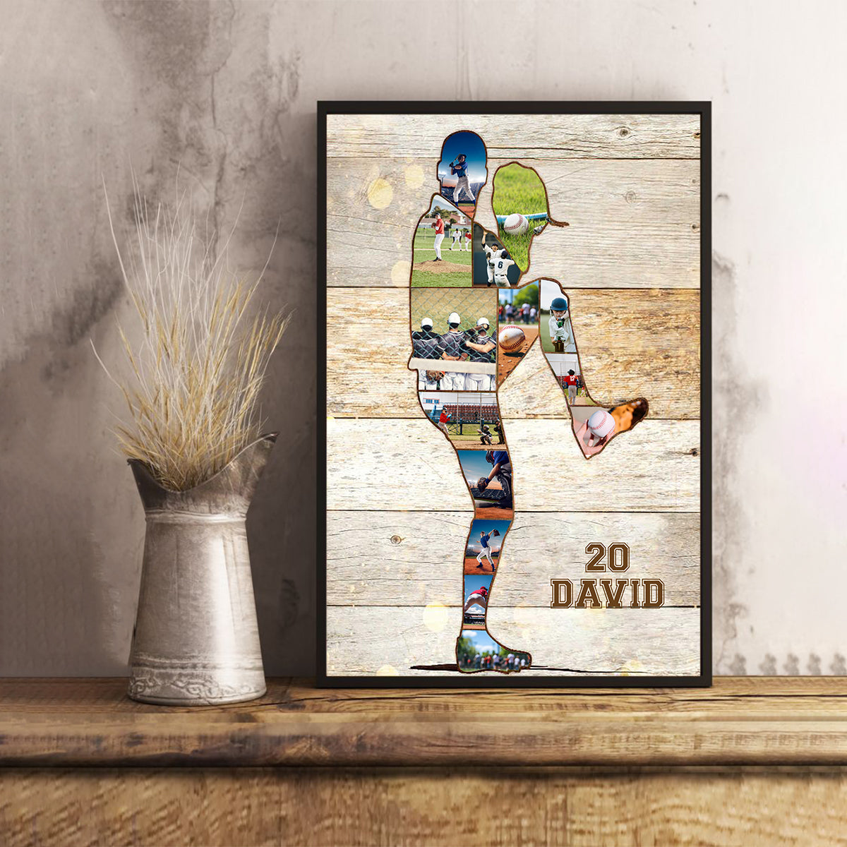 Personalized Baseball Photo Collage Canvas Poster Gift For Baseball Lover