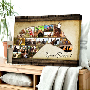 Personalized Custom Horse Picture Wall Art Gifts - Horse Photo Collage Gift For Horse Lover