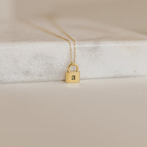 Minimalism Personalized Lock Initial Necklace