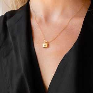 Minimalism Personalized Lock Initial Necklace