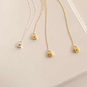 Minimalism Personalized Lock Initial Necklace