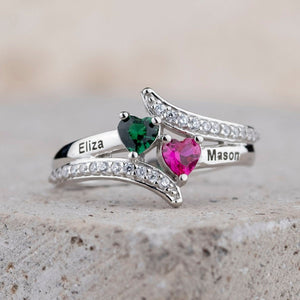 Always & Forever Couple Ring - Personalized Birthstone Promise Ring, Engaged Gift, Wedding Gift