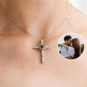 Personalized Memorial Cross Projection Necklace