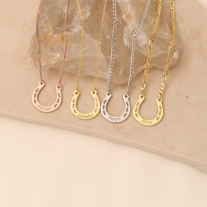 Personalized Horseshoe Name Necklace