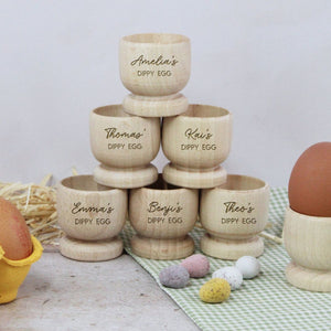 Personalized Wooden Egg Cup with Any Name, Easter Gift for Kids