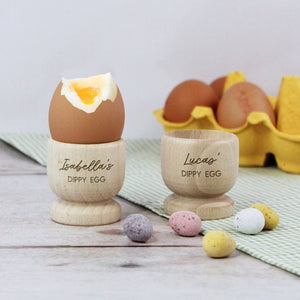 Personalized Wooden Egg Cup with Any Name, Easter Gift for Kids