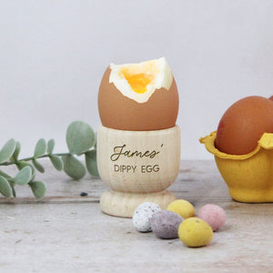 Personalized Wooden Egg Cup with Any Name, Easter Gift for Kids