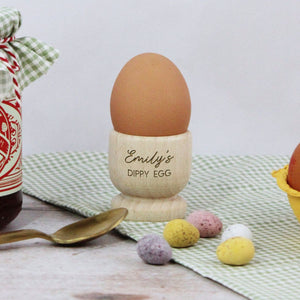 Personalized Wooden Egg Cup with Any Name, Easter Gift for Kids