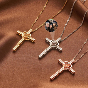 Personalized Memorial Cross Projection Necklace