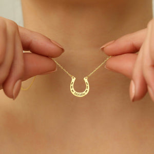 Personalized Horseshoe Name Necklace