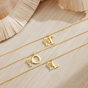 Personalized Initial Butterfly Necklace