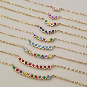 Personalized Family 1-8 Birthstone Necklace