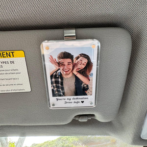 Personalized Custom Photo Acrylic Car Visor Clip, Couples Safe Driving Keepsake