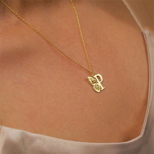 Personalized Initial Butterfly Necklace