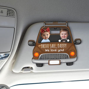 Custom Babies Face Drive Safe - Personalized Wooden Photo Car Visor Clip