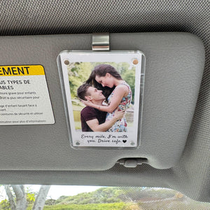 Personalized Custom Photo Acrylic Car Visor Clip, Couples Safe Driving Keepsake