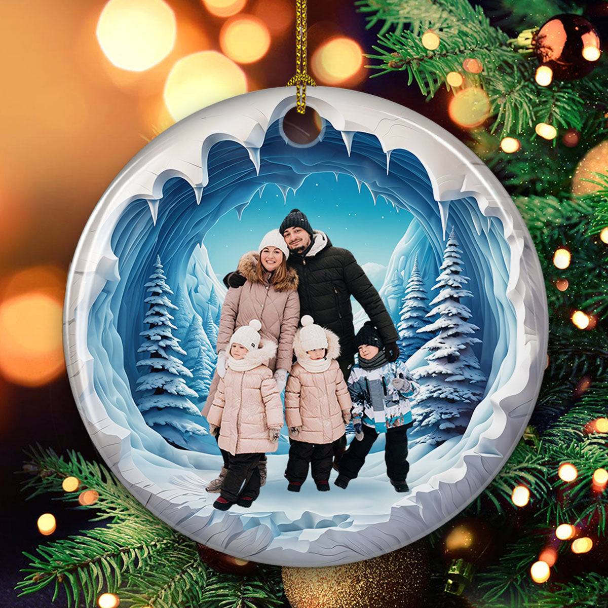 Family Photo Personalized Ceramic Ornament