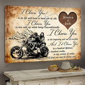 I Choose You-Gift for a Couple Biker Personalized Poster