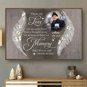 They Live In Our Hearts To Stay Personalized Memorial Photo Canvas/Poster