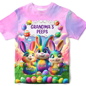 Personalized Easter Gift Rainbow Bunny Grandma's T-Shirt