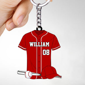 Baseball Shirt Personalized Acrylic Keychain