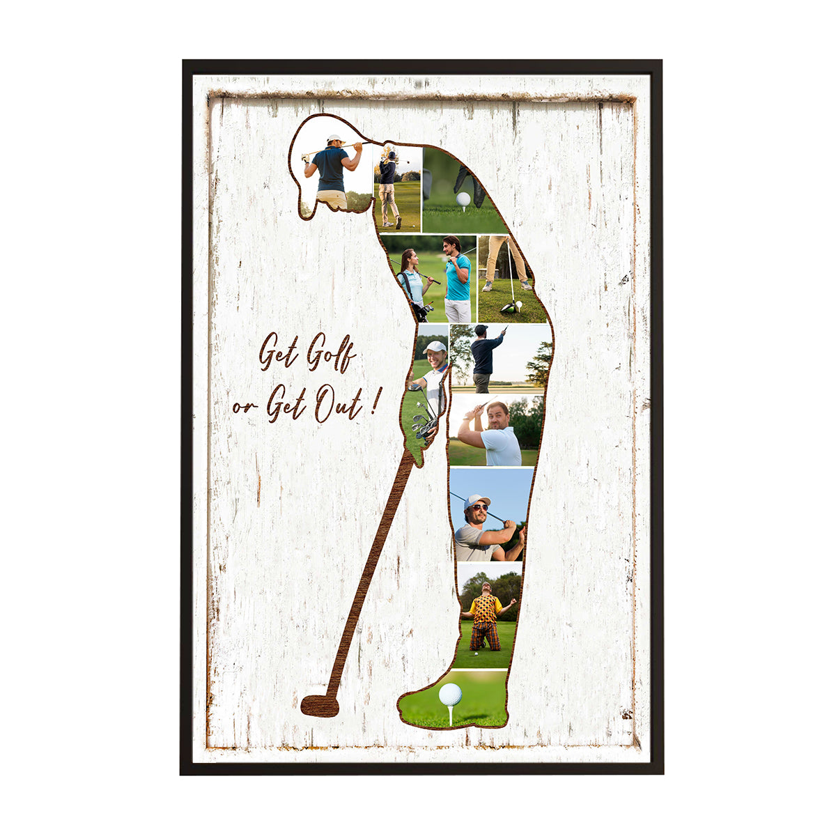 Personalized Best Golf Coaches Gift Photo Collage Canvas Poster