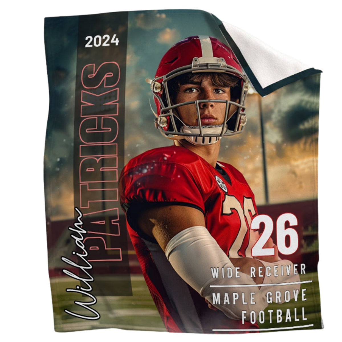 Personalized Custom Photo Name Football Blanket